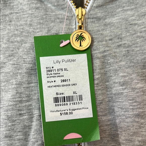 NWT- Lilly Pulitzer Heathered Seaside Grey Skipper Dress Size XL - Picture 4 of 7